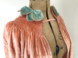 Late 1920s to 1930s pale pink velvet cape with petal collar and ruching