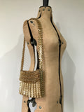original 1960s Paco Rabanne style space age chain mail interlinked disc bag  - Walborg Purse?
