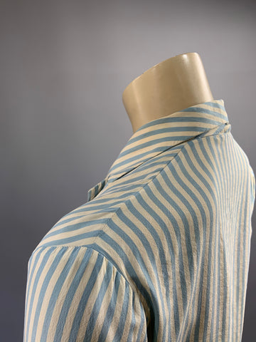 ‘Tengol Regd - Pure Silk British Made’ candy striped vintage blouse - 34