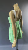 vintage candy stripe fine cotton playsuit in apple green and white c. 1940s