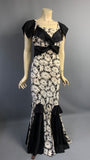 Show stopping 1930s Art Deco daisy print evening gown - A/F