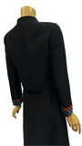 Jean Patou vintage 1960s tailored skirt suit with beaded cuffs