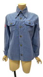 Original hand embroidered and customised 1970s hippy denim shirt jacket