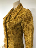 vintage Alistair Cowin 1970s golden cut velvet brocade maxi coat