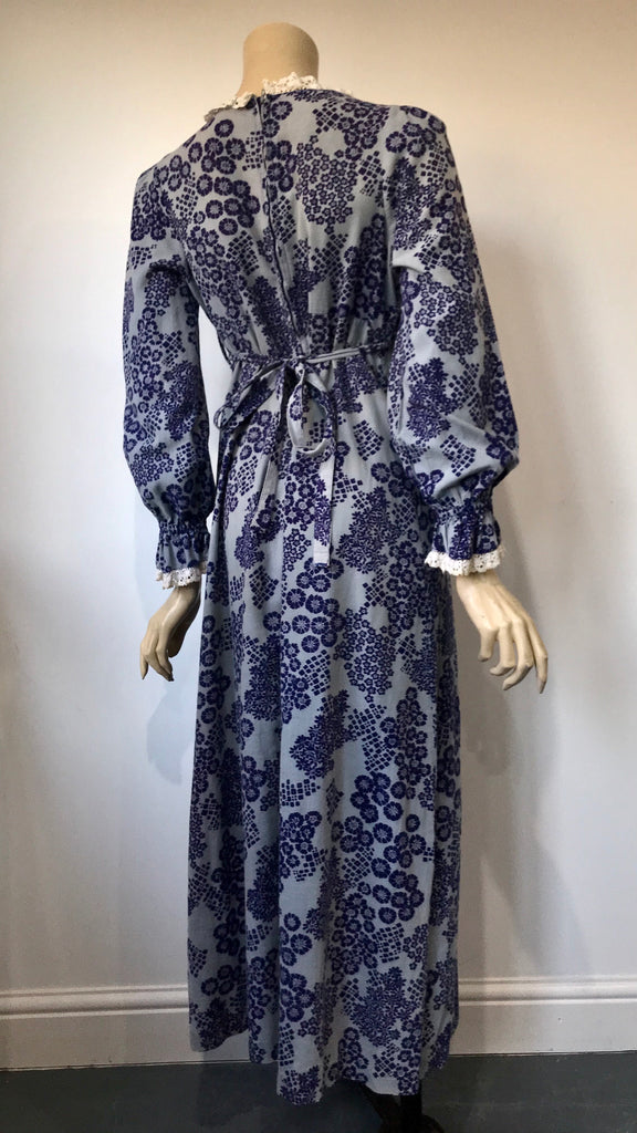 laura ashley midi dress Vintage Laura Ashley Great Britain Cotton Floral Midi Dress Pockets Full Skirt Bow Back S M