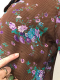 floral print 1970s vintage Jeff Banks blouse - flawed but wearable