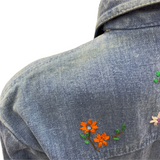 Original hand embroidered and customised 1970s hippy denim shirt jacket
