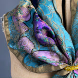 Antique teens to 20s jewel tones and gold lamé fabric - wrap or scarf or make?
