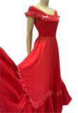 Darkest pink 1950s vintage full skirted ballgown or dress