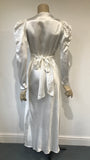early 1940s vintage wedding dress - puffed sleeves and pintucks
