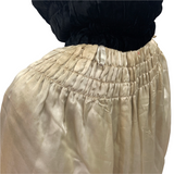 Late 1920s to 1930s black velvet opera cape with ruching and smocking to shoulders