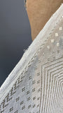 Cream and silver metal 1920s assuit shawl - tulle bi telli