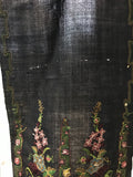 Antique oriental finely embroidered scarf or collar textile piece