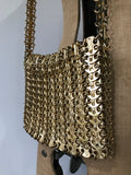 original 1960s Paco Rabanne style space age chain mail interlinked disc bag  - Walborg Purse?