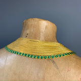 vintage 1930s green and yellow collar with soutache flowers