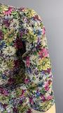 Vintage 1930s floral crepe two piece blouse and skirt - asymmetric ruffle peplum