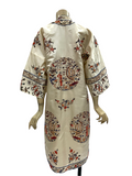 Earlier 20c antique to vintage embroidered Chinese silk robe or jacket