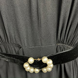 1940s vintage Henri Bendel dress with pearl and rhinestone medallions - A/F