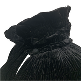 Late 1920s to 1930s black velvet opera cape with ruching and smocking to shoulders