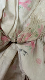 Antique costume - Edwardian era Georgian style boned bodice in rose printed cotton chintz