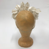 vintage c.1930s wired chiffon flower and leaf bridal crown or headdress