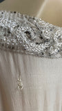 1920s beaded ivory silk dress - as is
