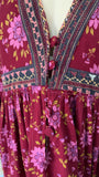 vintage afghan 1970s folk style midi dress ‘Asiatica Folklore’