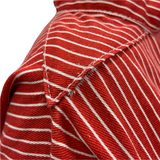 Vintage c.1960s cotton drill red and white pinstriped artist’s or fisherman’s smock top