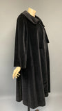 elegant black velvet vintage 1950s swing back opera coat