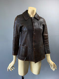 Vintage horsehide dark brown leather jacket - 30s look - 1960s?