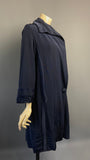1920s vintage navy grosgrain coat with Art Deco tonal lining - A/F