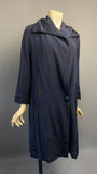 1920s vintage navy grosgrain coat with Art Deco tonal lining - A/F